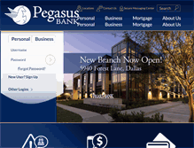 Tablet Screenshot of pegasusbankdallas.com